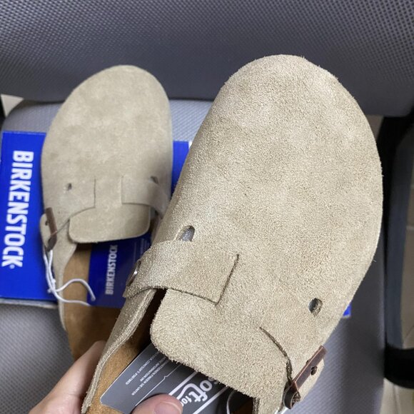 Birkenstock Boston Taupe suede clog sandal - Picture 3 of 6